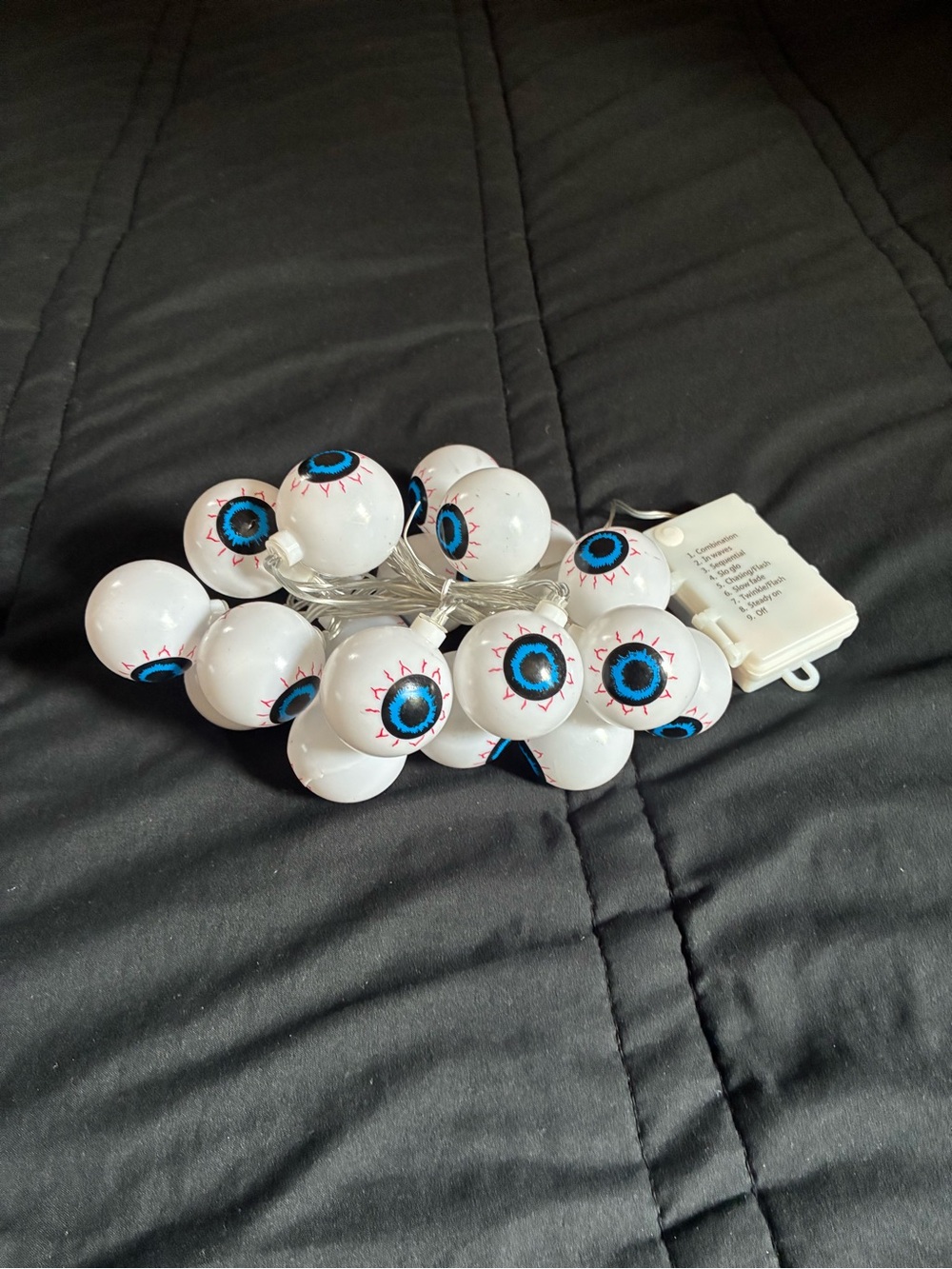 Halloween Eyeball String Lights - White and Blue